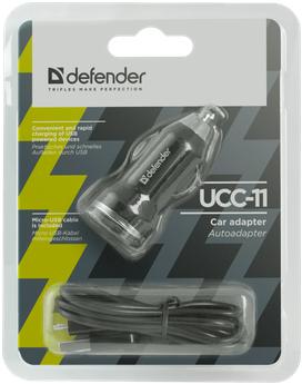 Зарядное устройство от прикуривателя Defender UCС-11 (1 USB разъём, 1A, кабель micro USB в комплекте, black)