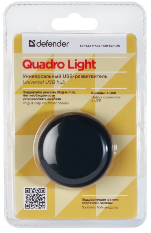 USB 2.0 HUB Defender Quadro Light (4 порта, black)