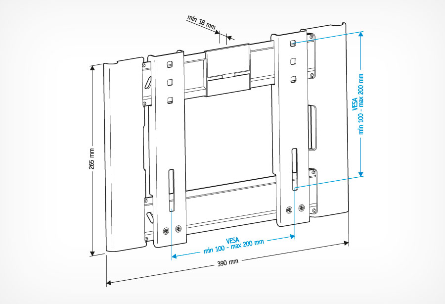 Настенный кронштейн для телевизоров и мониторов Holder LCD-F2606 (22"-47", VESA 100x100/200x200, до 30кг, black)