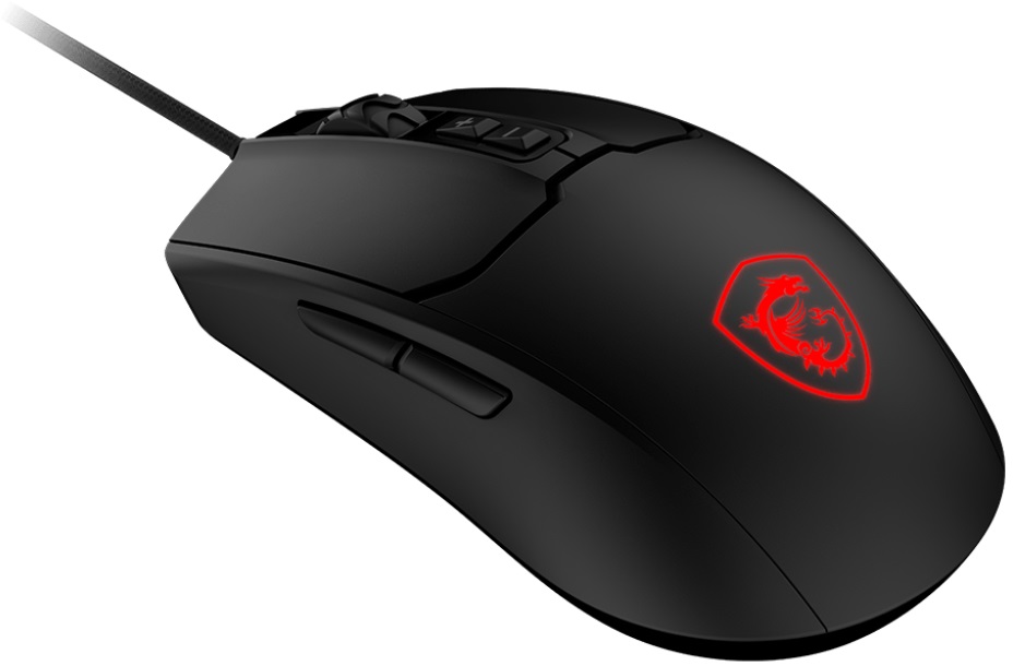 Мышь MSI FORGE GM100 (USB, optical, 6400dpi, подсветка, игровая, soft-touch, 1.5m, black)