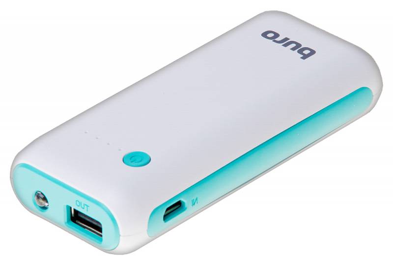 Внешний аккумулятор Buro RC-5000WB (литий-ионный, 5000mAh, выход 1A, вход 1А, white-blue)