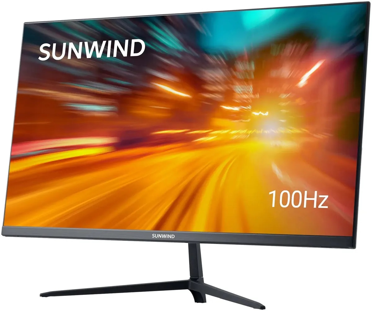 Монитор SunWind 23.8" SM-24FV222 black (1920x1080, 100Hz, 3 000:1, 178°/178°, 5ms (GTG), 250cd/m2, VA, HDMI, выход на наушники)