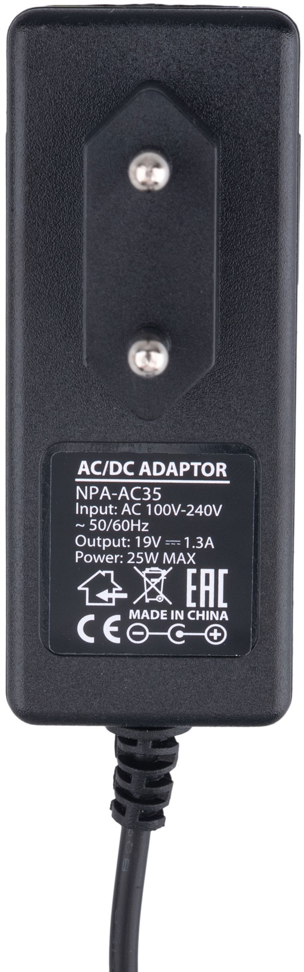 Блок питания для мониторов LG Gembird NPA-AC35 (вход 100-240V, выход 19V, 1.3A, 25W, 1 штекер 6.5х4.4mm, кабель 1.5m, black)