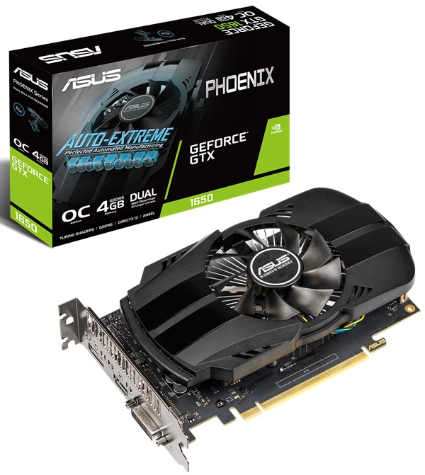 Видеокарта ASUS GF GTX1650 4Gb (PH-GTX1650-O4G, 128bit, GDDR5, DVI+HDMI+DP) RTL