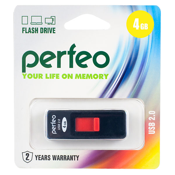 Флеш накопитель USB 2.0 4Gb Perfeo S03 (PF-S03B004, black)