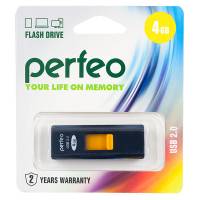 Флеш накопитель USB 2.0 4Gb Perfeo S02 (PF-S02B004, black)