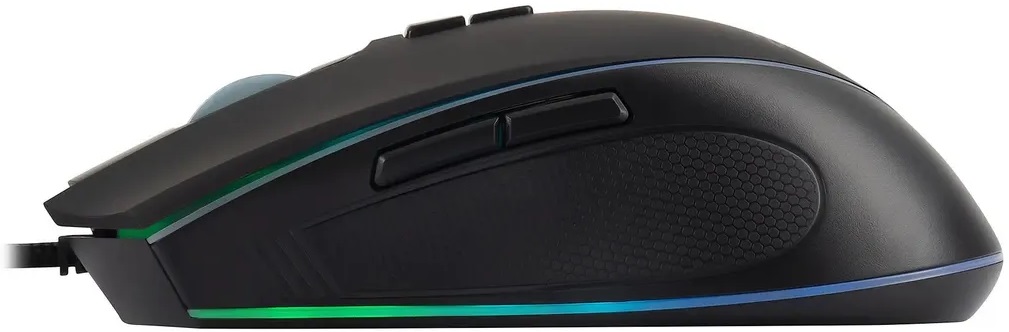 Мышь Acer OMW131 (USB, optical, 6400dpi, игровая, RGB подсветка, soft-touch, 1.5m, black)