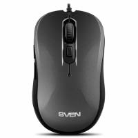 Мышь Sven RX-520S (USB, optical, 3200dpi, бесшумный клик, black-silver)