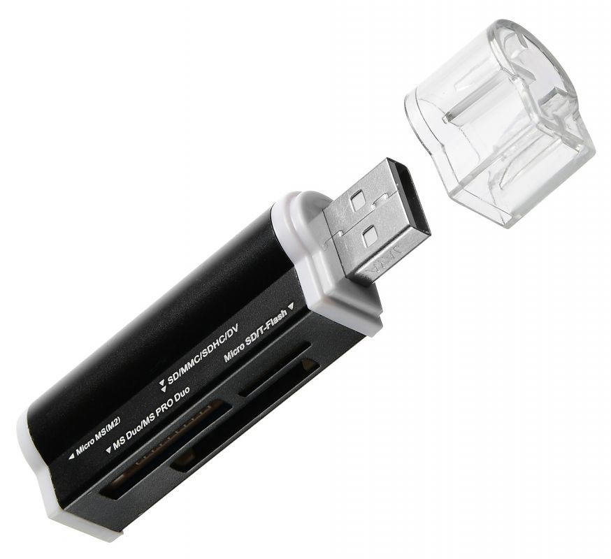 Карт-ридер Buro BU-CR-3101 (microSD, SDHC, M2, MS, MS Duo, MMC, black, USB2.0)