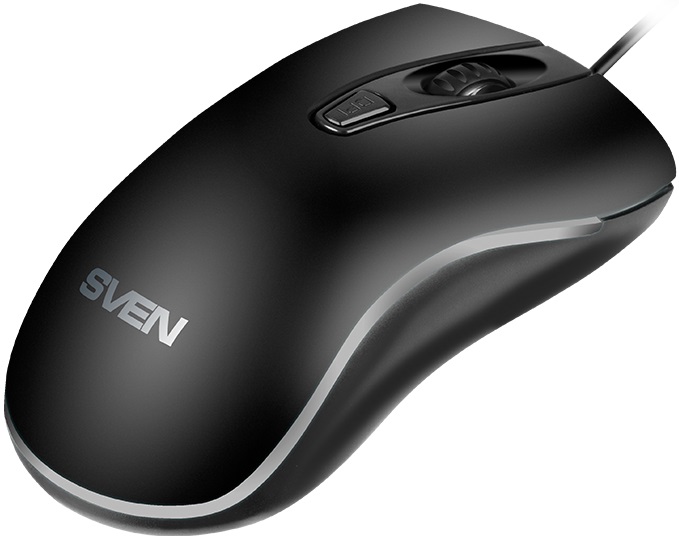 Мышь Sven RX-530S (USB, optical, 1200dpi, динамическая подсветка, бесшумный клик, soft-touch, 1.5m, black)