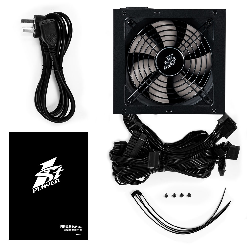 Блок питания 1STPLAYER 800W (PS-800AX, 80+ Bronze, 120mm, 20+4+4+4+4+4pin, 4*PCI-E 6+2pin, 6*SATA, 3*HDD) RTL