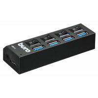 USB 3.0 HUB Buro BU-HUB4-U3.0-L (4 порта, black)