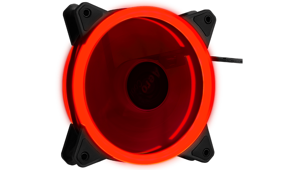 Вентилятор AeroCool Rev Red (120x120x25mm, Hydro, 1200rpm, 15dBa, 3+4pin, red LED, black) RTL