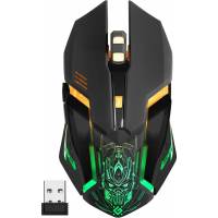 Мышь беспроводная Defender Trigger GM-934 (optical, 3200dpi, аккумулятор 400mAh, RGB подсветка, игровая, редактор макросов, эмуляция клавиш клавиатуры, soft-touch, black)