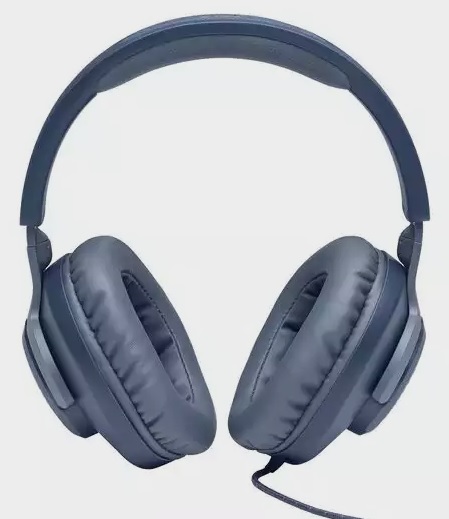 Наушники JBL QUANTUM 100 (полноразмерные закрытые, с микрофоном, регулятор, 1.2m, игровые, blue)