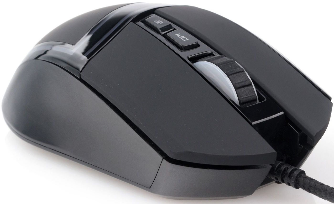 Мышь Gembird MG-590 (USB, optical, 6400dpi, игровая, RGB подсветка, 1.8m, black)