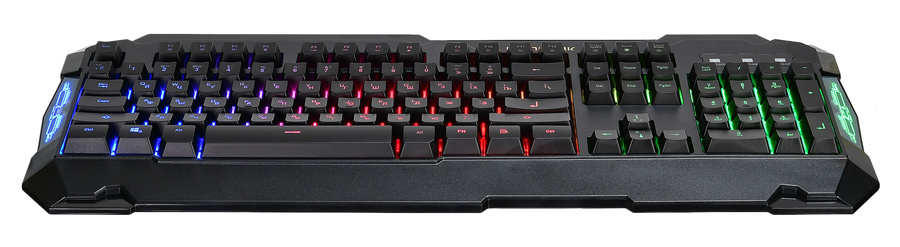 Клавиатура Oklick 721G Sheriff (USB, игровая, с трёхцветной регулируемой подсветкой, black)
