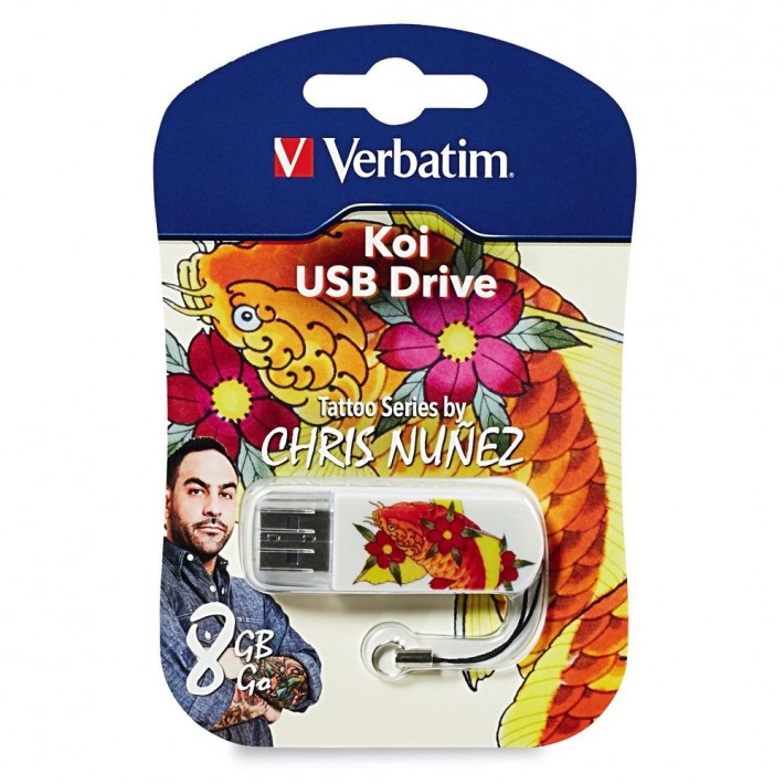 Флеш накопитель USB 2.0 16Gb Verbatim Store n Go Mini Tattoo Edition (49886, Koi)