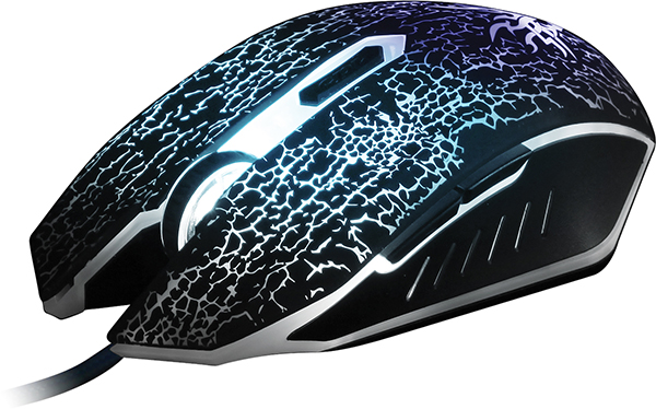 Мышь QUMO BlackOut M03 (USB, optical, 3200dpi, игровая, 7 цветов подсветки, 1.5m, soft-touch, black)