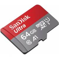 Карта памяти SDXCmicro Card 64Gb SanDisk (SDSQUNR-064G-GN3MN, Ultra, Class 10, UHS-I, 100MB/s, без адаптера)
