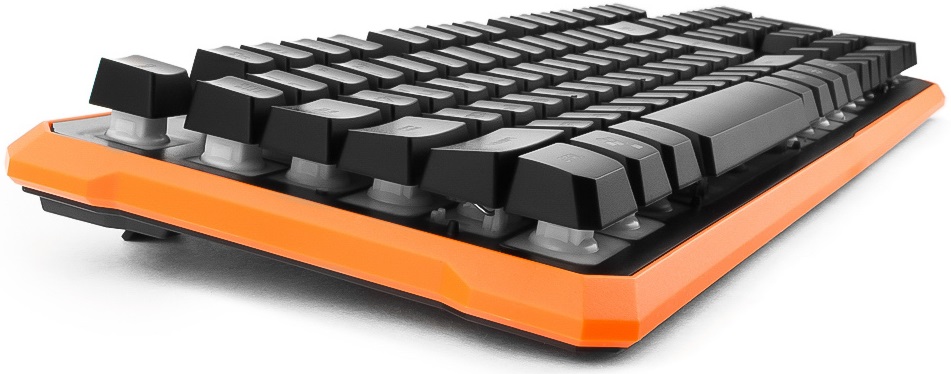 Клавиатура Гарнизон GK-320G (USB, регулируемая подсветка, антифантомные механизированные клавиши, игровая, мультимедийная, black-orange)