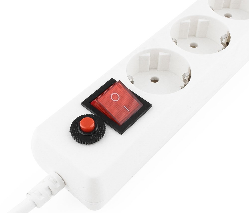Сетевой фильтр Гарнизон (ECL-6-W-3, 6 розеток, 3 метра, 10A, white) OEM