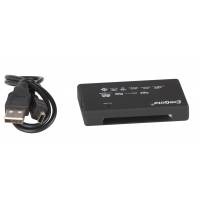 Карт-ридер ExeGate CR-319 (SDHC, microSD, MS, MMC, CF, M2, xD, black, USB 2.0)