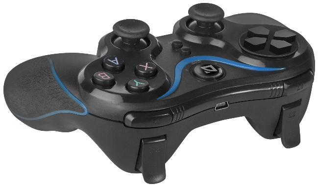 Геймпад Defender Blast (PC/PS3/Android, Bluetooth, беспроводной, вибрация, держатель для смартфона, black-blue)