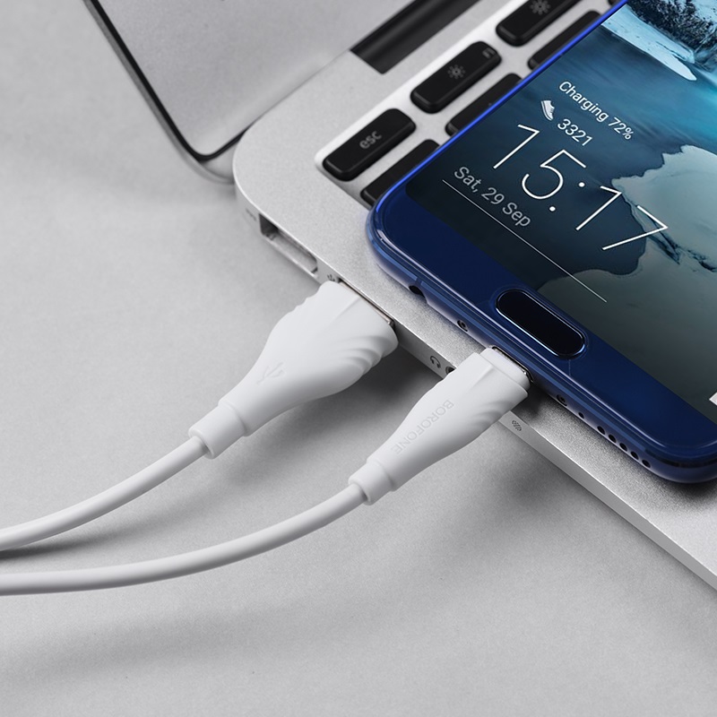 Кабель USB 2.0 Am - Type-C 1.0m (BX18, 3A, white) Borofone