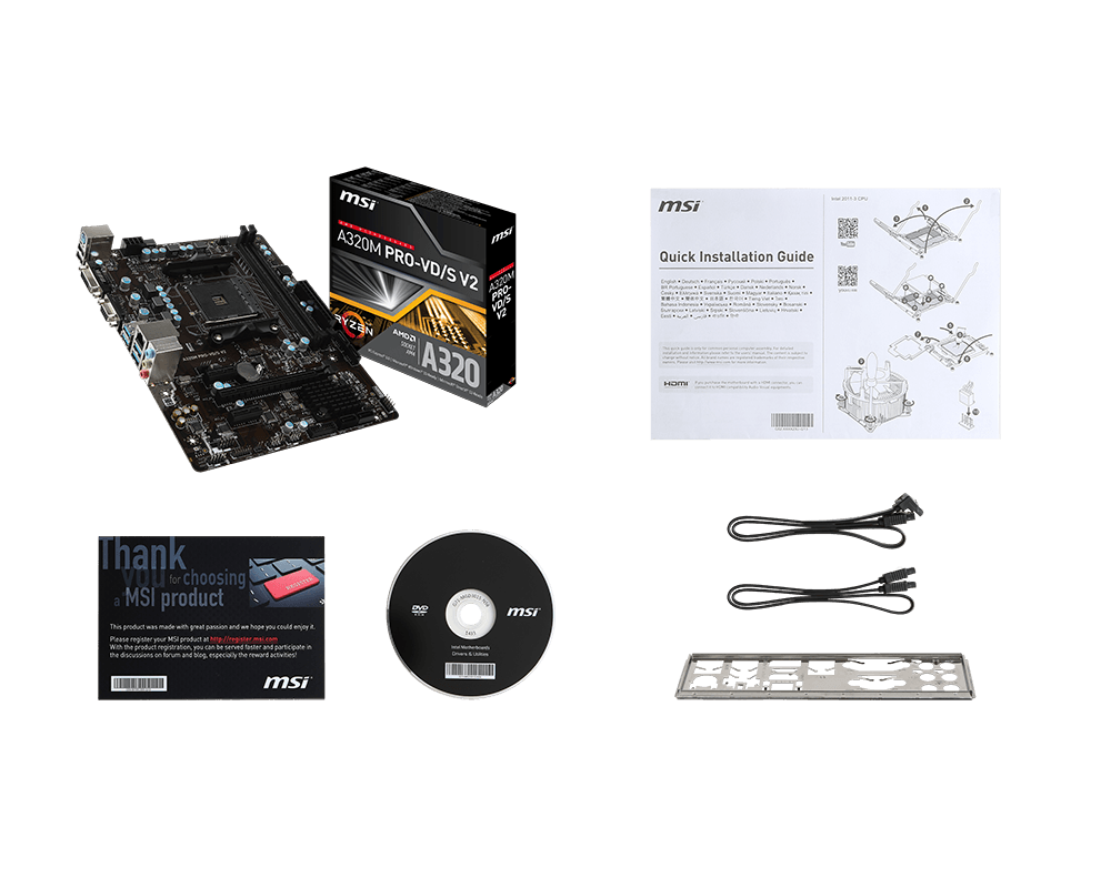 Материнская плата MSI A320M PRO-VD/S V2 (AM4, mATX) RTL