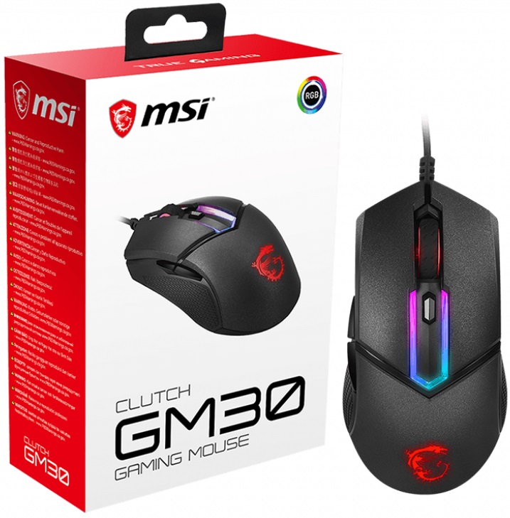 Мышь MSI CLUTCH GM30 (USB, optical, 6200dpi, игровая, black)