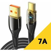 Кабель USB 2.0 Am - Type-C 2.0m (7A, 100W, быстрая зарядка, нейлоновая оплётка, PD, black) Essager