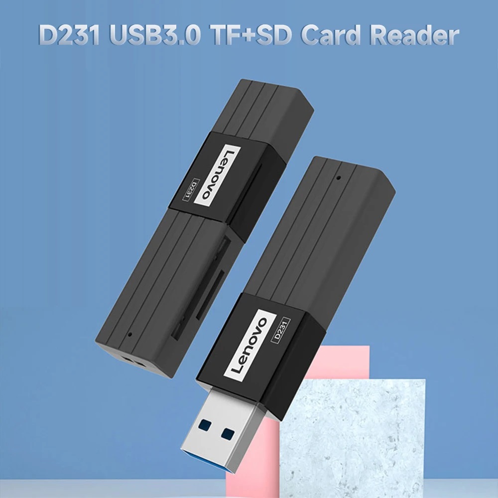 Карт-ридер Lenovo D231 (microSD, SD, до 2TB, black, USB3.0)