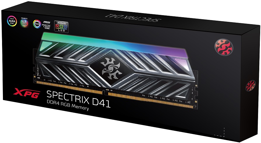 Память DDR4 8Gb PC25600, 3200MHz, ADATA Spectrix D41 (AX4U32008G16A-ST41, 1.35V, RGB LED)