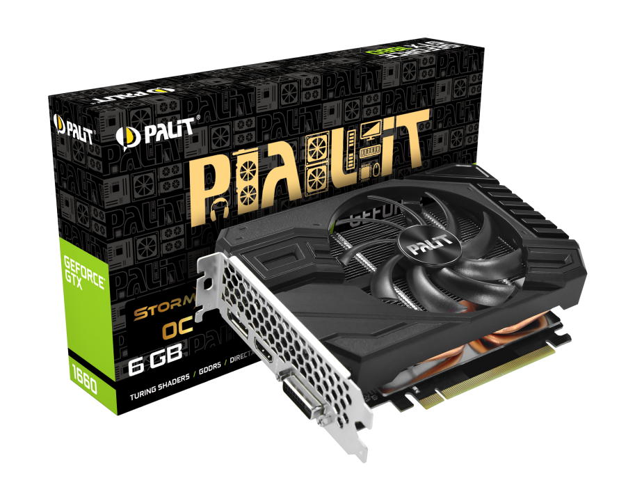 Видеокарта Palit GF GTX1660 STORMX OC 6Gb (192bit, GDDR5, DVI+HDMI+DP) RTL