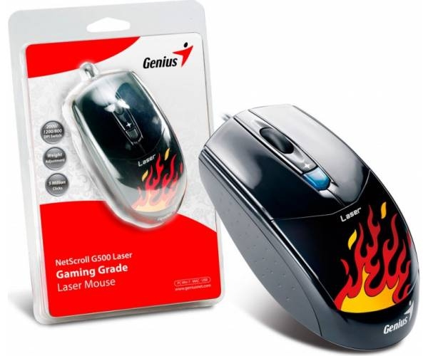 Мышь Genius NetScroll G500 (USB, laser, 2000dpi, black)