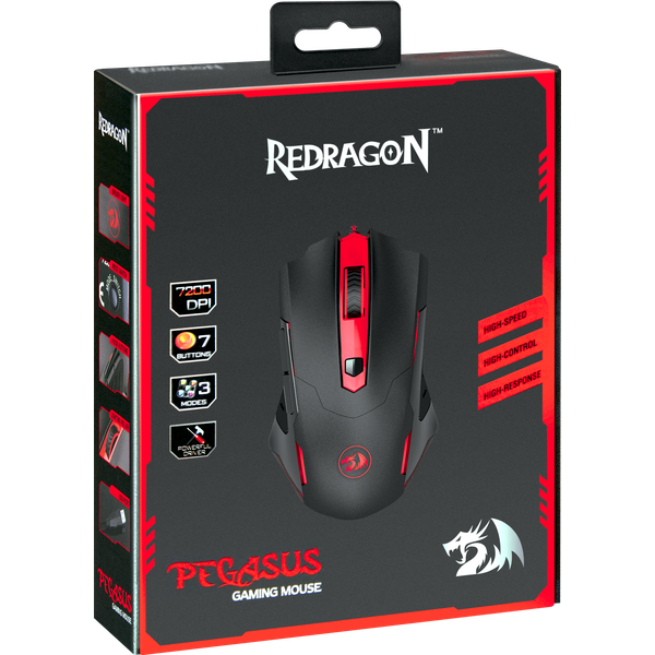 Мышь Redragon PEGASUS (USB, optical, 7200dpi, игровая, black-red)
