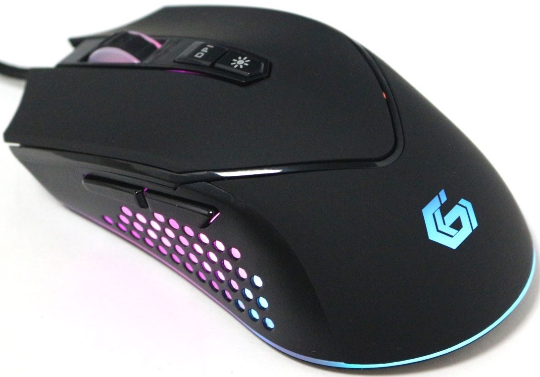 Мышь Gembird MG-770 (optical, 3200dpi, подсветка, игровая, soft-touch, 1.8m, black)