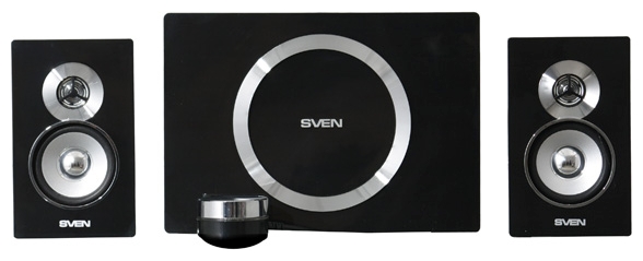 Колонки Sven MS-1085 (2x13W, Subwoofer 20W, проводной ПДУ с подключением гарнитуры, black-silver)