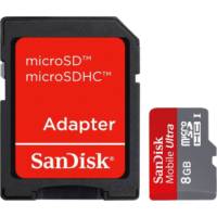 Карта памяти SDmicro Card 8Gb SanDisk (Class 10, UHS1, адаптер SD, Ultra Android)