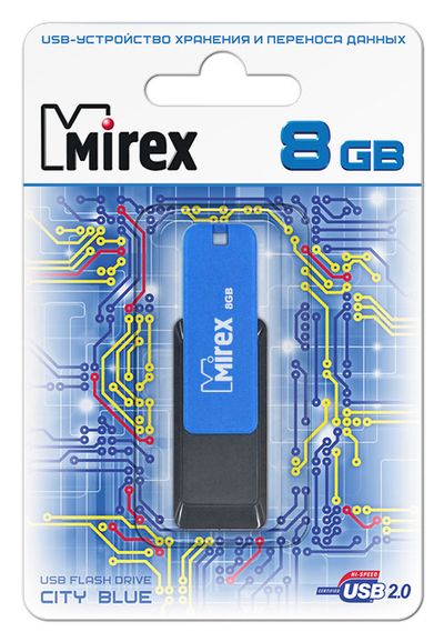 Флеш накопитель USB 2.0 8Gb Mirex City (blue)