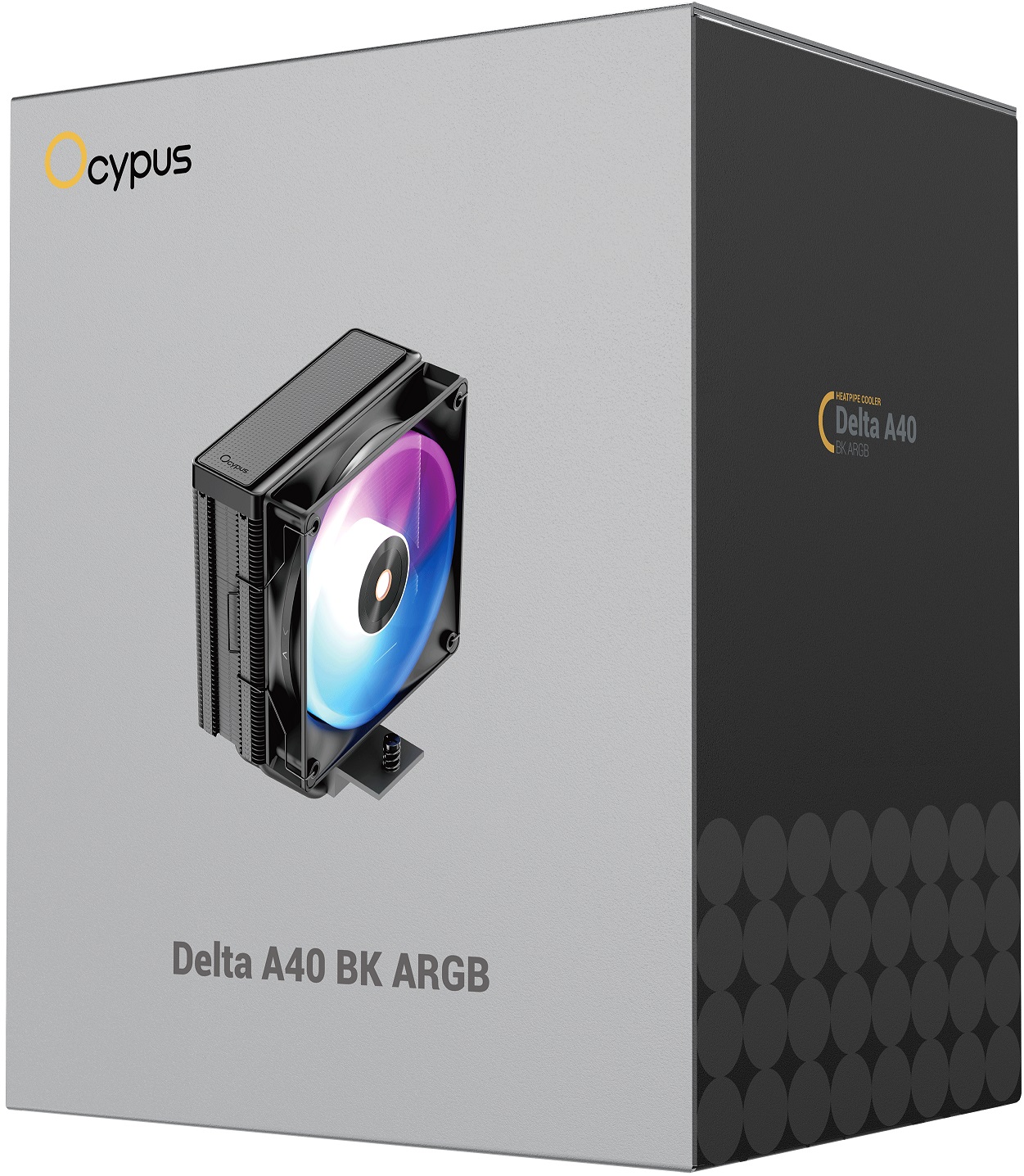 Вентилятор Ocypus Delta A40 SE BK ARGB (1150/1151/1155/1156/1200/1700/1851/AM4/AM5, 120mm, Al, Hydro, 800-1600rpm, <31dBa, 4 тепловые трубки, DTH, 4pin, PWM, ARGB LED, 140W, black) RTL