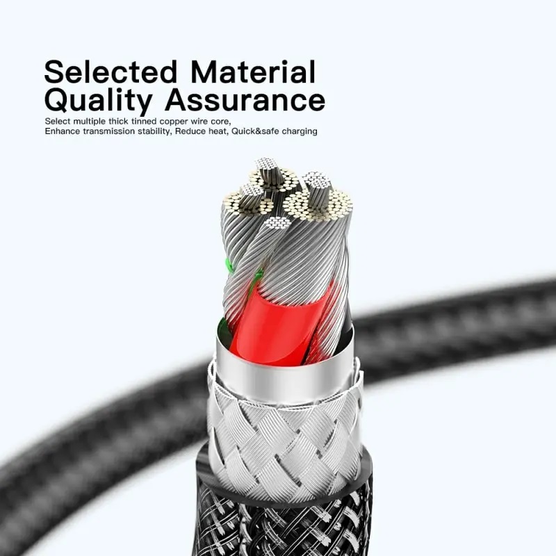 Кабель USB 2.0 Am - Type-C 2.0m (7A, 100W, быстрая зарядка, нейлоновая оплётка, PD, black) Essager