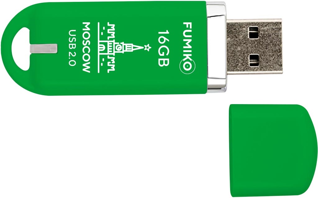 Флеш накопитель USB 2.0 16Gb FUMIKO MOSCOW (FMW-18, 30MB/s, green)