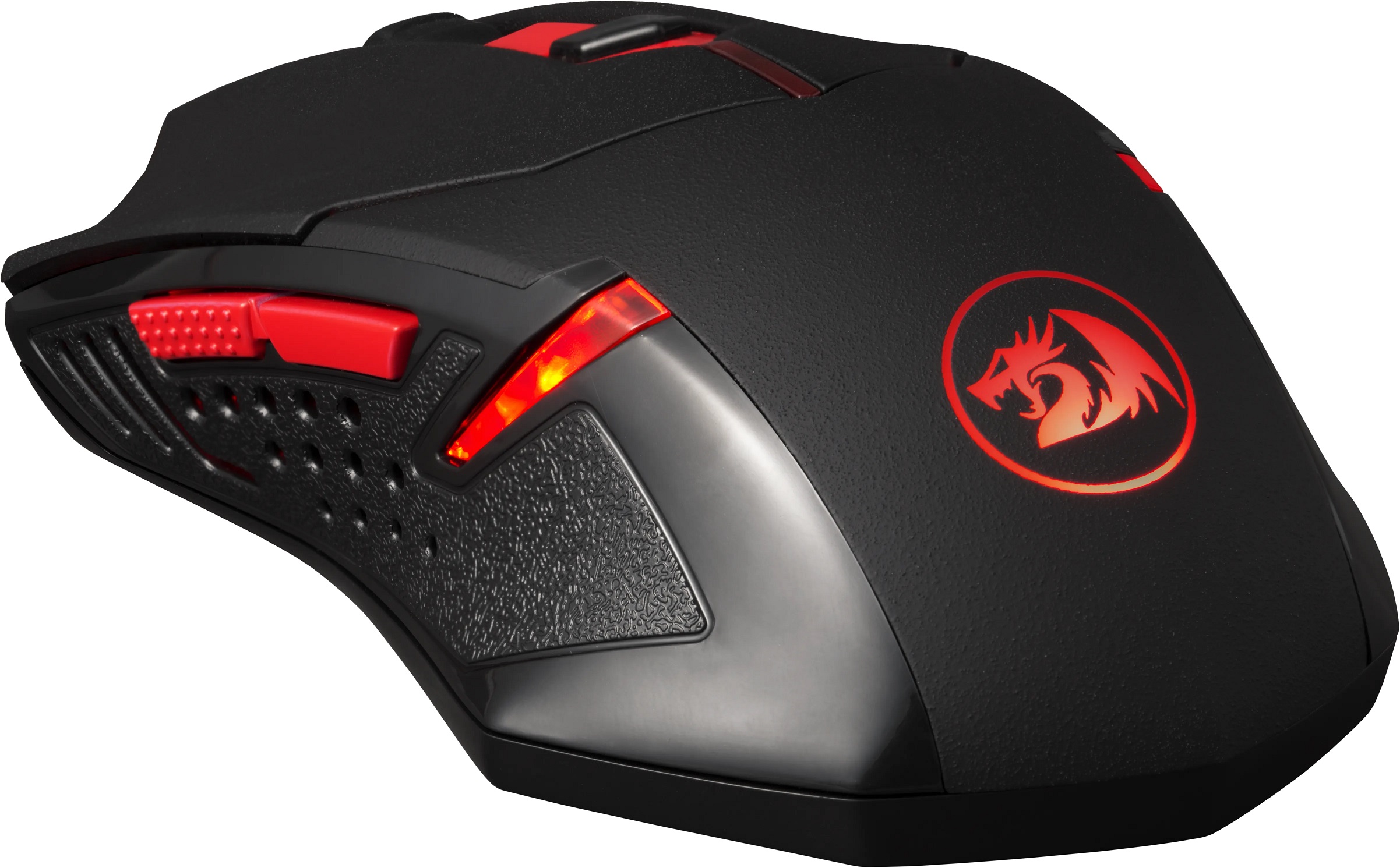 Игровой набор Redragon M601BA - Мышь (USB, optical, 3200dpi, игровая, подсветка, программируемая, soft-touch, black-red) + Коврик для мыши (тканевый на резиновой основе, игровой, black-red, 330x260x3mm)