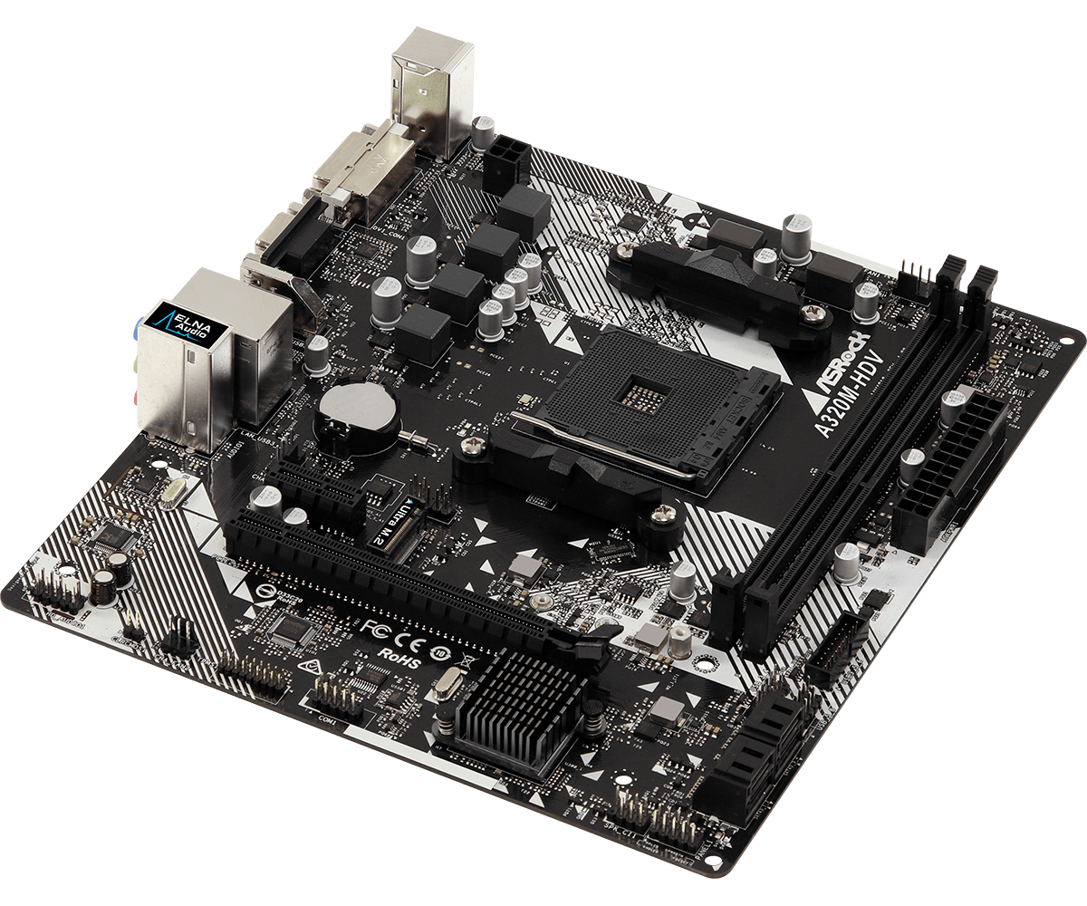 Материнская плата ASRock A320M-HDV R4.0 (AM4, mATX) RTL