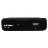 Тюнер для цифрового ТВ внешний / Медиа-проигрыватель CADENA CDT-100 TC (1080p, DVB-T2, HDMI, MKV, USB, Time Shift, black)