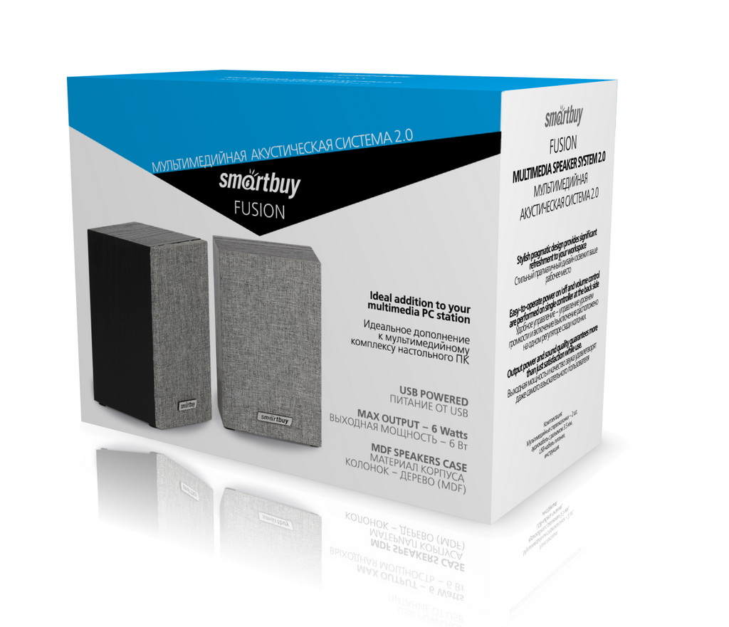 Колонки SmartBuy FUSION SBA-3310 (2x3W, USB, черно/серые)