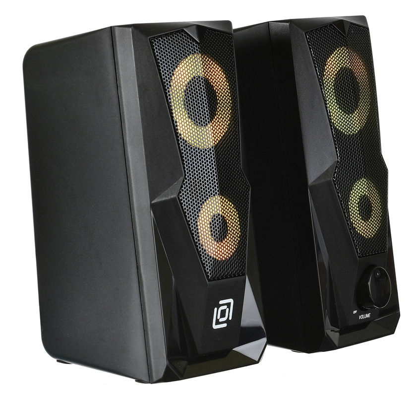 Колонки Oklick OK-127 (2x3W, USB, RGB подсветка, black)