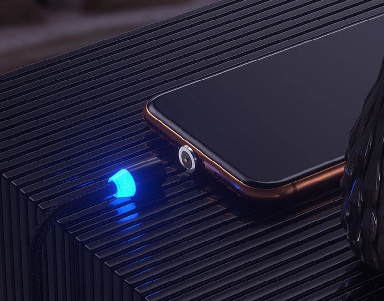 Кабель USB 2.0 Am - Lightning 1.0m (2.4A, нейлоновая оплётка, магнитный, black)